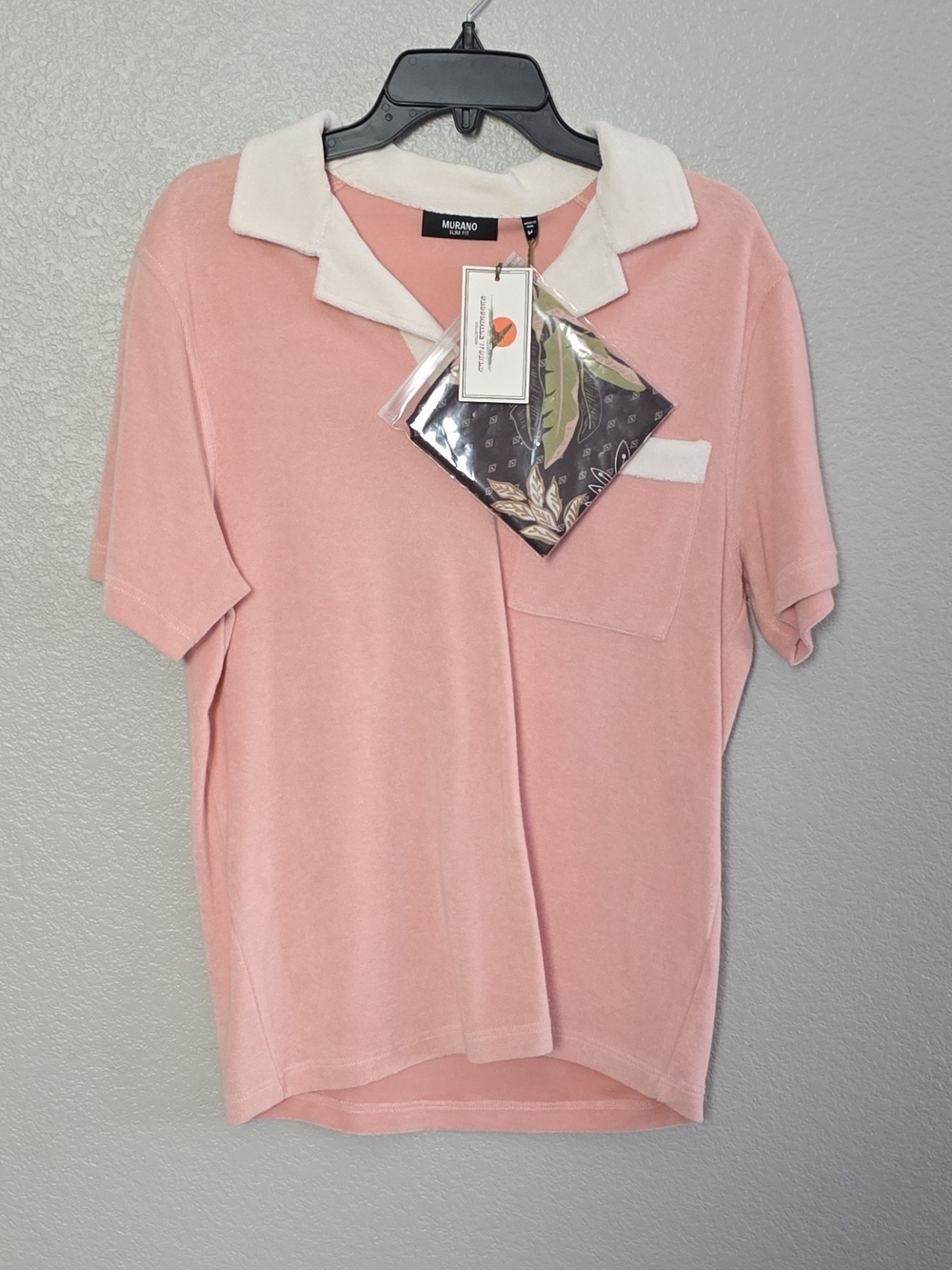 Murano Soft Pink Polo with White Contrast Collar